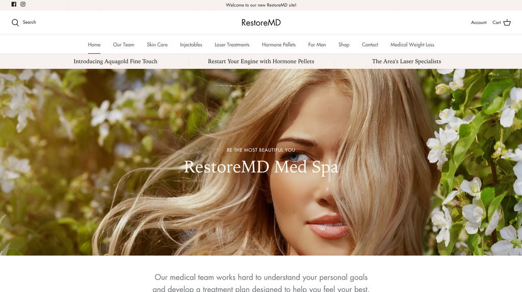 RestoreMD Med Spa Website